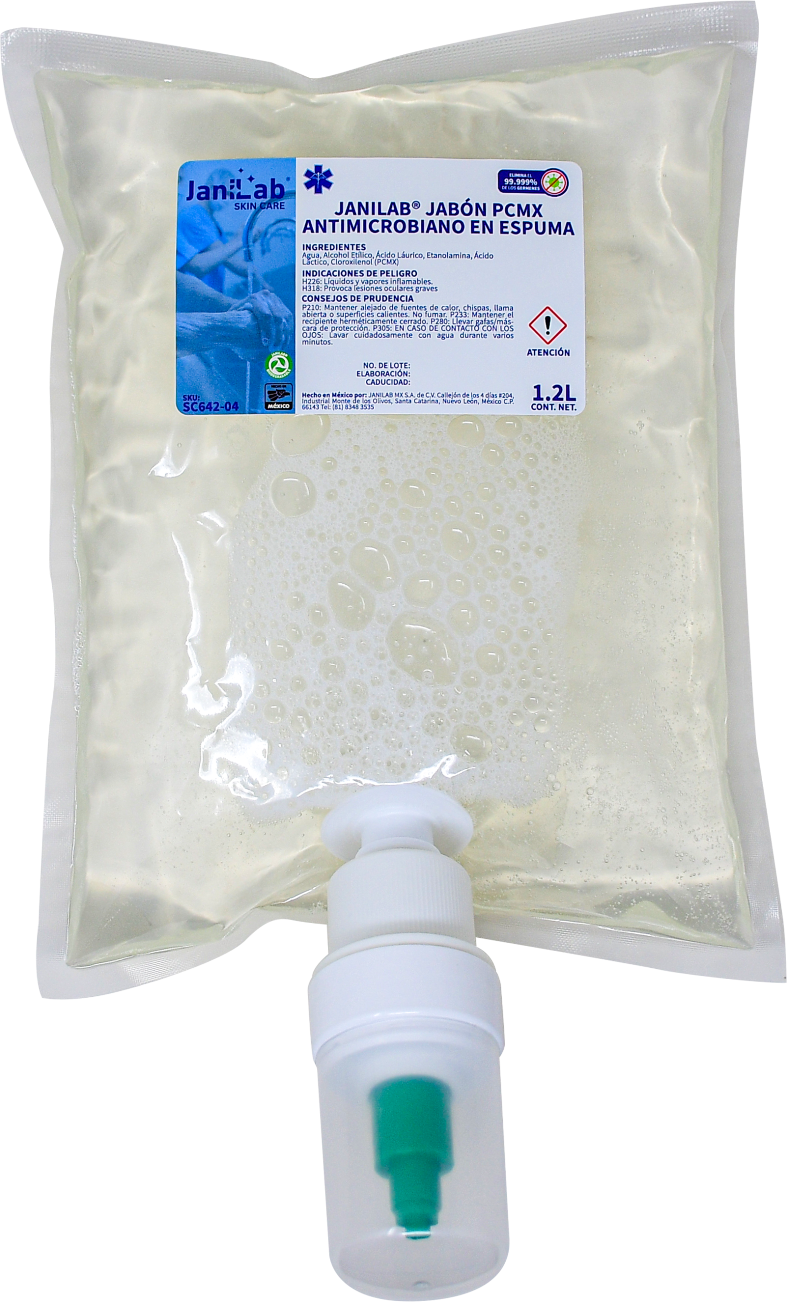 JABON ANTIMICROBIANO BAK, EN ESPUMA 4x1200 mil. By JaniLab® JABON ANTIMICROBIANO BAK, EN ESPUMA 4x1200 mil. By JaniLab®
