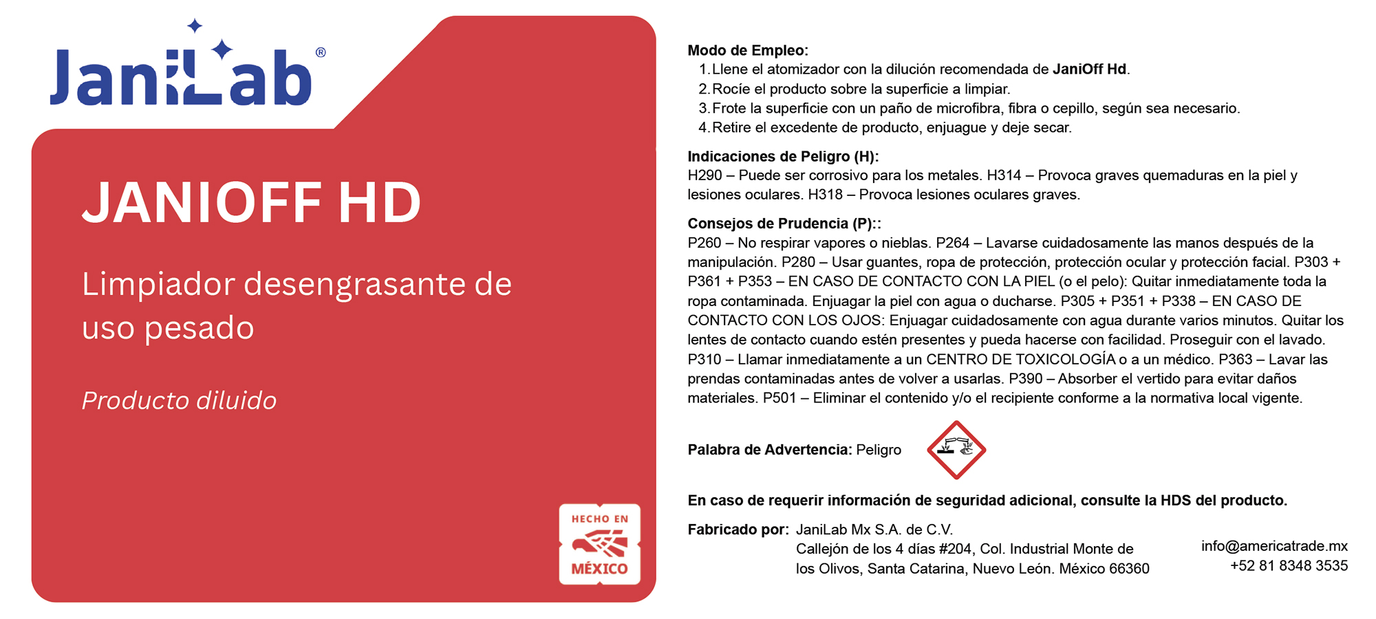 JANILAB® ETIQUETA ATOMIZADOR JANIOFF HD JANILAB® ETIQUETA ATOMIZADOR JANIOFF HD